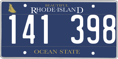 RI license plate 141398