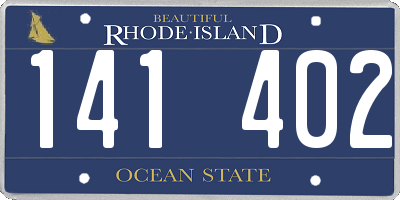 RI license plate 141402