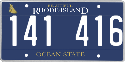 RI license plate 141416