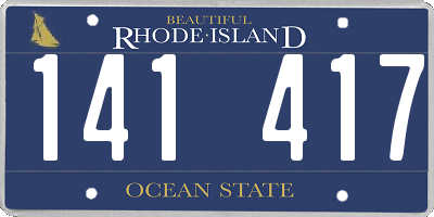 RI license plate 141417
