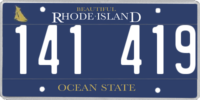 RI license plate 141419
