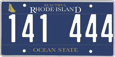 RI license plate 141444