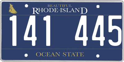 RI license plate 141445