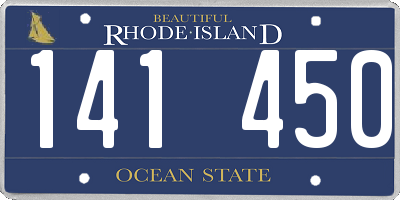 RI license plate 141450