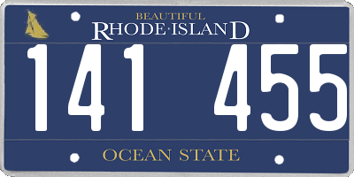 RI license plate 141455