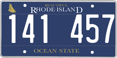 RI license plate 141457