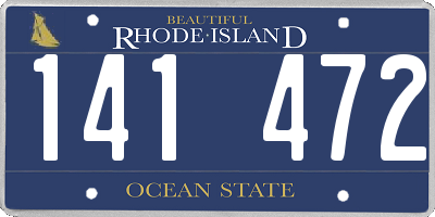 RI license plate 141472