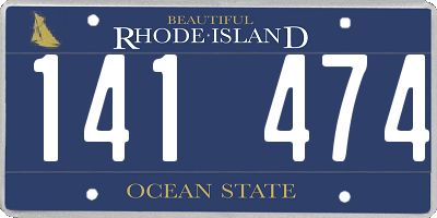 RI license plate 141474