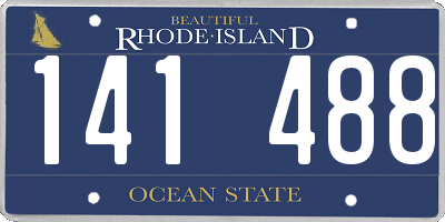 RI license plate 141488