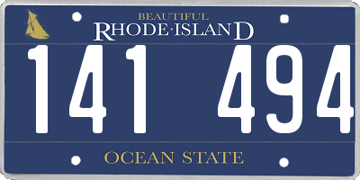 RI license plate 141494