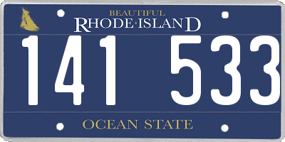 RI license plate 141533
