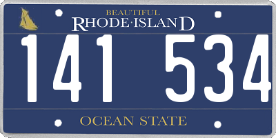 RI license plate 141534