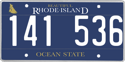 RI license plate 141536