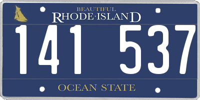 RI license plate 141537