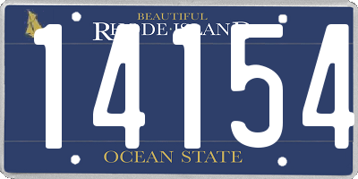 RI license plate 14154