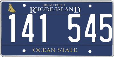 RI license plate 141545