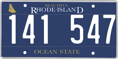 RI license plate 141547