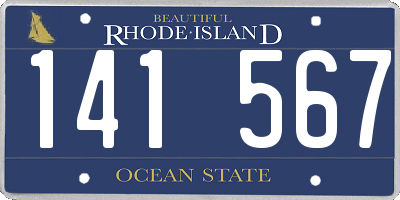RI license plate 141567