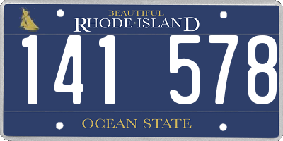 RI license plate 141578