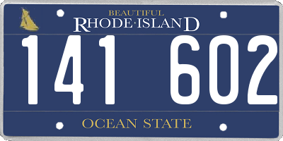 RI license plate 141602