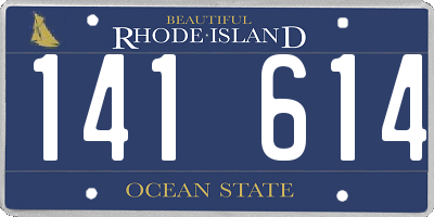 RI license plate 141614
