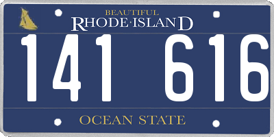 RI license plate 141616