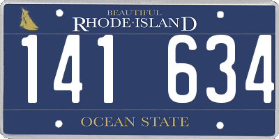 RI license plate 141634