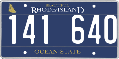 RI license plate 141640
