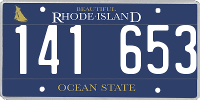 RI license plate 141653