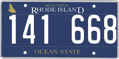 RI license plate 141668