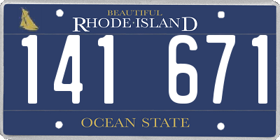RI license plate 141671