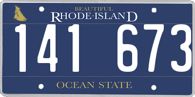 RI license plate 141673