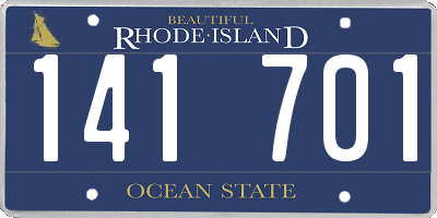 RI license plate 141701