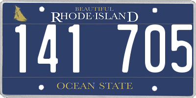 RI license plate 141705