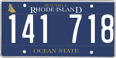 RI license plate 141718