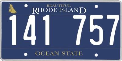 RI license plate 141757