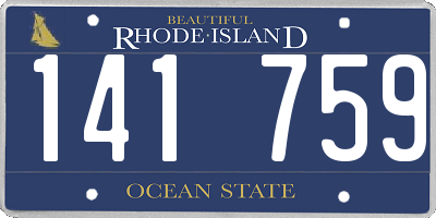 RI license plate 141759