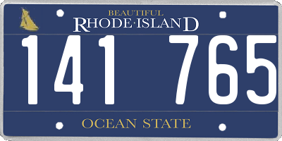RI license plate 141765
