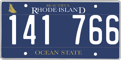 RI license plate 141766