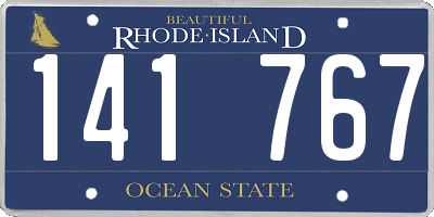 RI license plate 141767
