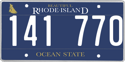 RI license plate 141770