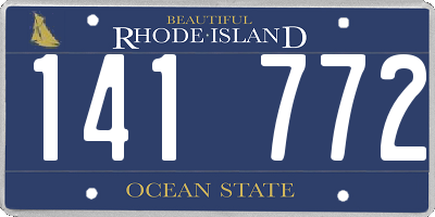 RI license plate 141772