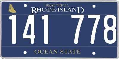 RI license plate 141778