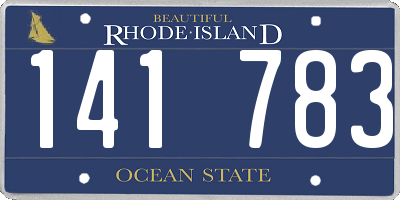 RI license plate 141783