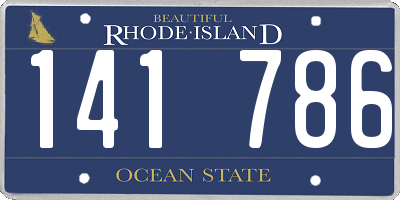RI license plate 141786