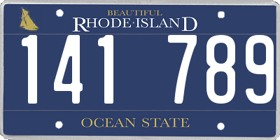 RI license plate 141789