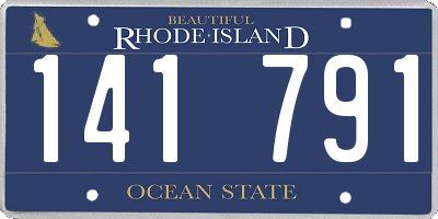 RI license plate 141791
