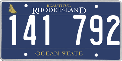 RI license plate 141792