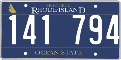 RI license plate 141794