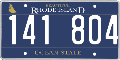 RI license plate 141804